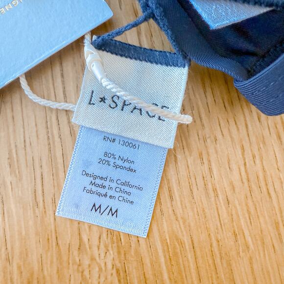 L*Space Bikini Top Womens Medium Finneas Blue Purple Swimwear Colorblock NWT - Picture 4 of 5